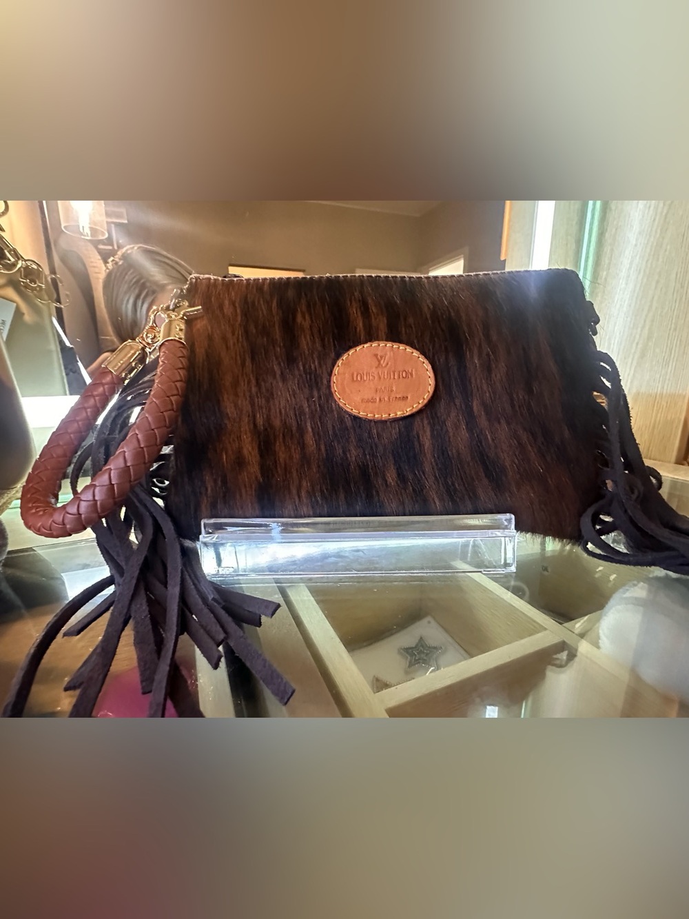 LV up cycled wristlet!